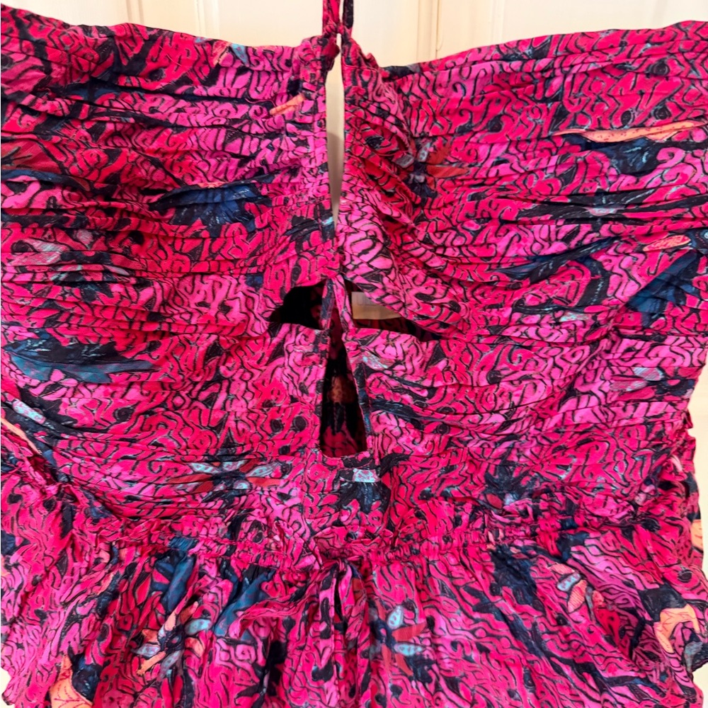 Ulla Johnson Hot Pink and Navy Printed Sundress - Picture 2 of 4